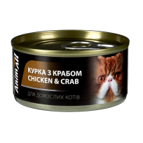 Консерви AnimAll для котів, курка з крабом, 85 г