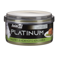 Вологий корм AnimAll Platinum для дорослих котів, ніжний паштет з кролика, 70 г