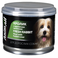 Вологий корм AnimAll для собак, з кролем та кролячою печінкою, 195 г