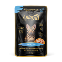 AnimAll вологий корм Пауч для котів Тунець, 80г
