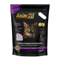 Силікагелевий наповнювач AnimAll Premium Фіолетовий аметист для котячого туалету, 7.6 л (3.2 кг)