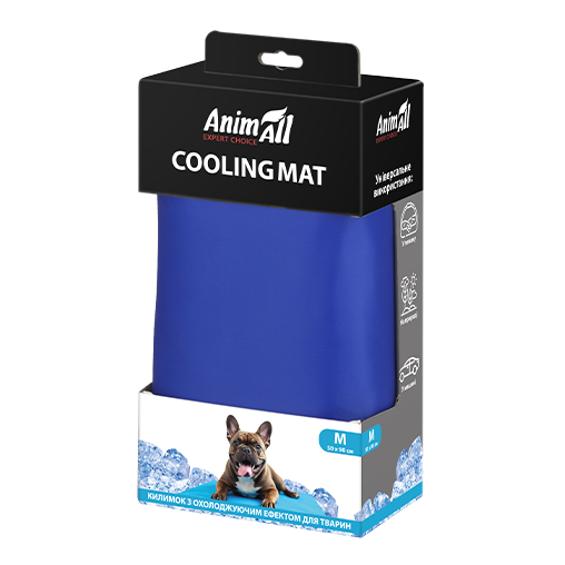Охолоджуючий килимок AnimAll для котів та собак, колір синій, M 50x90 см