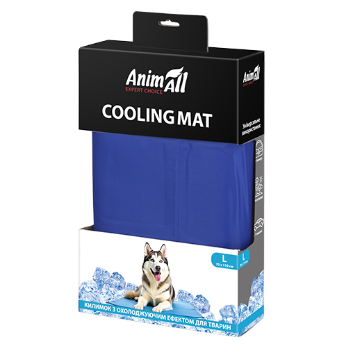 Охолоджуючий килимок AnimAll для котів та собак, колір синій, L 70x110 см