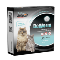 Антигельмінтний препарат AnimAll VetLine DeWorm для кішок і кошенят, таблетка