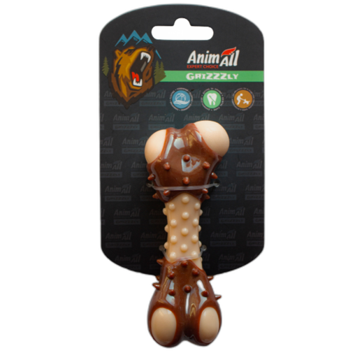 Іграшка AnimAll GrizZzly кісточка з ароматом мʼяса, 11.7 см, коричнева