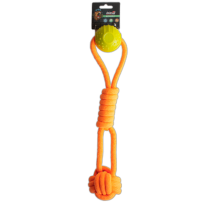 Інтерактивна іграшка AnimAll GrizZzly канат з мʼячиком, помаранчева