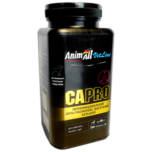 Вітаміни AnimAll VetLine Ca PRO для великих порід собак 2 г × 250 табл