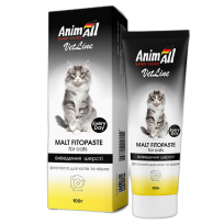 Фітопаста AnimAll VetLine Malt для виведення шерсті у котів, 100 г