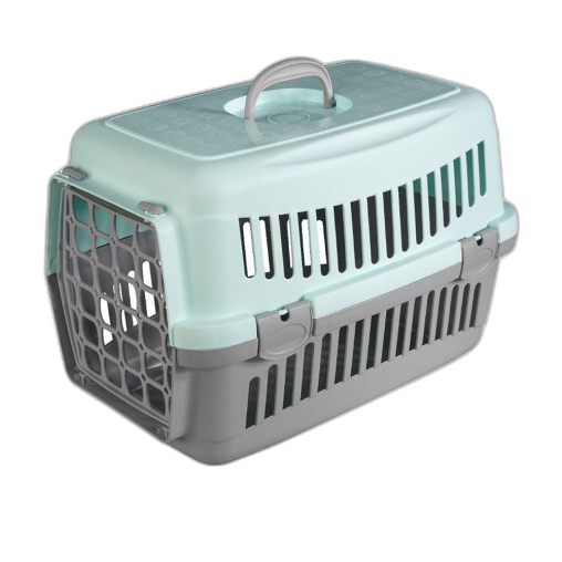 Переноска AnimAll CNR-102 для котів і собак, сіро-мʼятна, 48.5×32.5×32.5 см