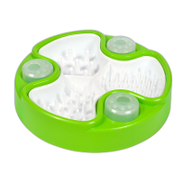 Інтерактивна миска-іграшка AnimAll для повільного годування, зелено-біла