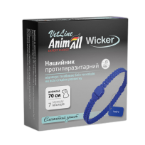 Нашийник AnimAll VetLine Wicker для котів та собак, протипаразитарний, індиго (синій), 70 см