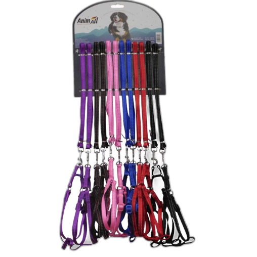 Комплект шлея з повідцем на блістері (12шт) AnimAll HJ_LH206 для собак, 1х120 см