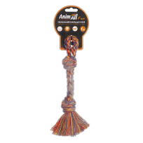 Іграшка AnimAll Fun двійна канат-кістка для собак, різнокольорова, 18 см
