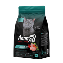 Сухий корм AnimAll для стерілізованих котів, з куркою та свіжою ягнятиною, 400 г