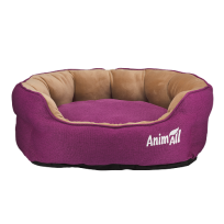 Лежак AnimAll Royal для котів та собак, колір фуксія-беж, M 53х47х21 см