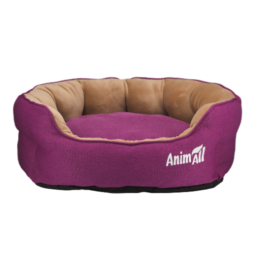 Лежак AnimAll Royal для котів та собак, колір фуксія-беж, M 53х47х21 см