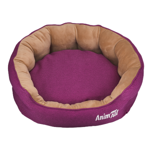 Лежак AnimAll Royal для котів та собак, колір фуксія-беж, M 53х47х21 см