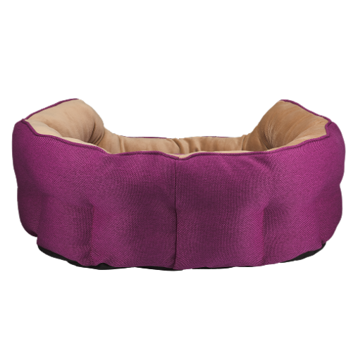 Лежак AnimAll Royal для котів та собак, колір фуксія-беж, M 53х47х21 см
