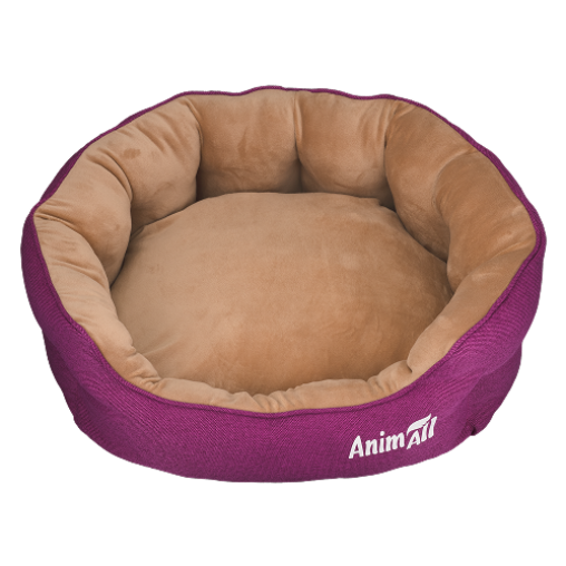 Лежак AnimAll Royal для котів та собак, колір фуксія-беж, M 53х47х21 см