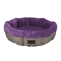 Лежак-кошик AnimAll Mary для котів та собак, колір фіолетово-сірий, S 50х50х15 см