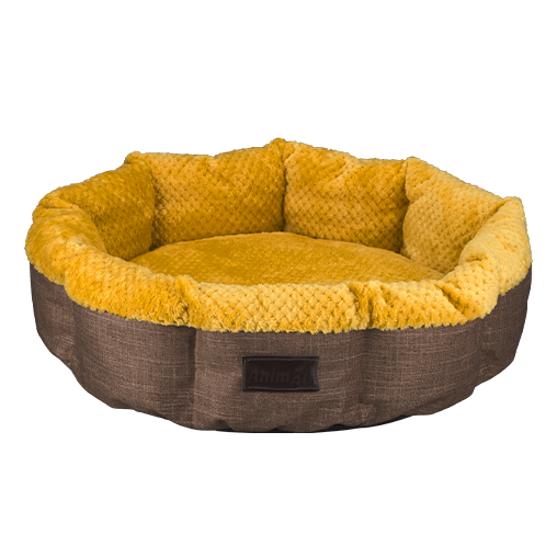 Лежак-кошик AnimAll Mary для котів та собак, колір жовто-коричневий, S 50х50х15 см