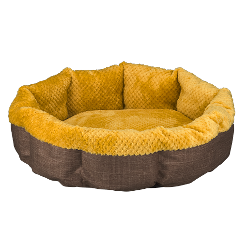 Лежак-кошик AnimAll Mary для котів та собак, колір жовто-коричневий, S 50х50х15 см