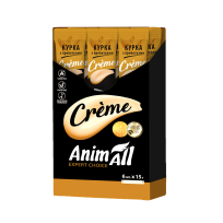 Ласощі AnimAll Сrème для котів, зі смаком курки з креветками, 6×15 г