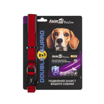 Комплект AnimAll VetLine Double Guard нашийник з протипаразитарною стрічкою, 20 мм, 320 - 400 мм, червоний