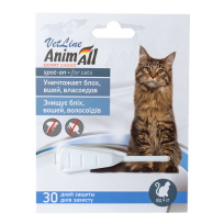 Краплі AnimAll VetLine Спот-Он проти бліх, вошей, волосоїдів, для котів від 4 до 10 кг, 1 мл