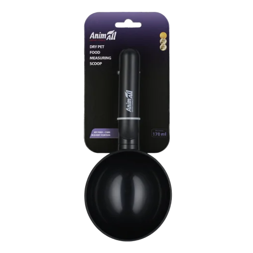 Мірна ложка AnimAll для порціонування сухого корму, для котів та собак, колір чорний, 170 мл