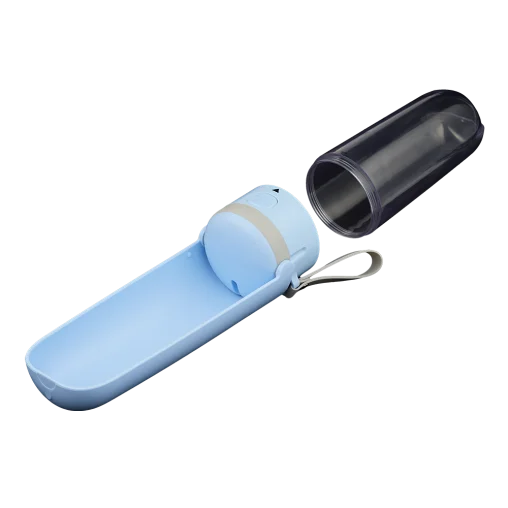 Пляшка-поїлка 2-в-1 портативна AnimAll для котів та собак, колір блакитний, 380 мл