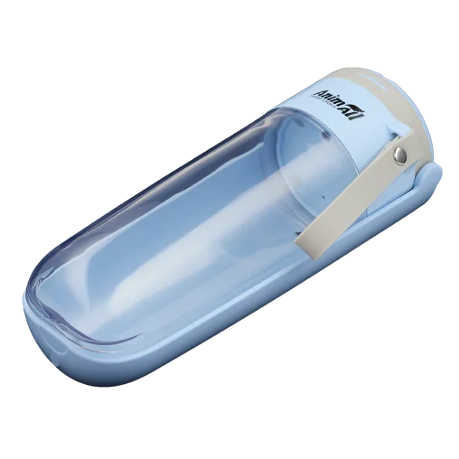 Пляшка-поїлка 2-в-1 портативна AnimAll для котів та собак, колір блакитний, 380 мл