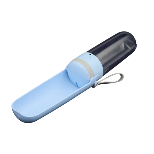 Пляшка-поїлка 2-в-1 портативна AnimAll для котів та собак, колір блакитний, 380 мл