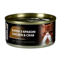 Консерви AnimAll для котів, курка з крабом, 85 г