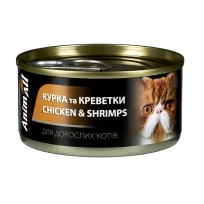 Консерви AnimAll для котів, курка з креветками, 85 г