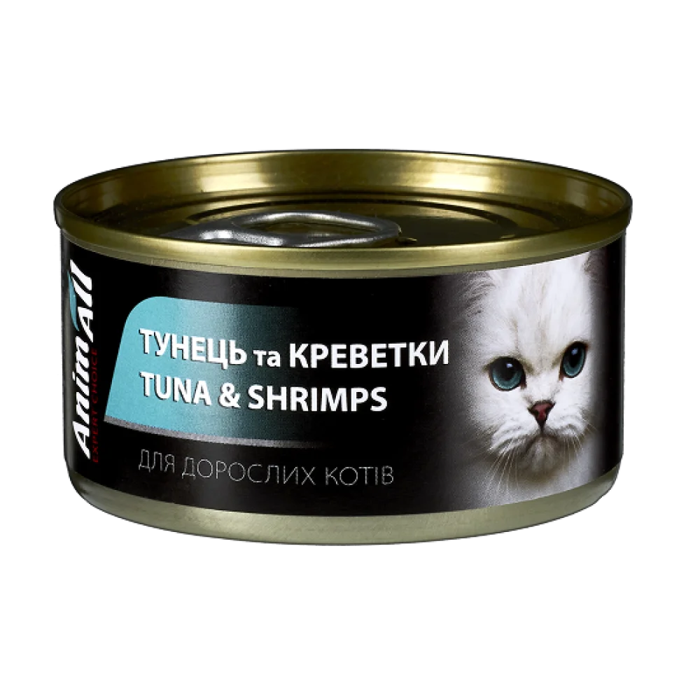 Консерви AnimAll для котів, тунець з креветками, 85 г
