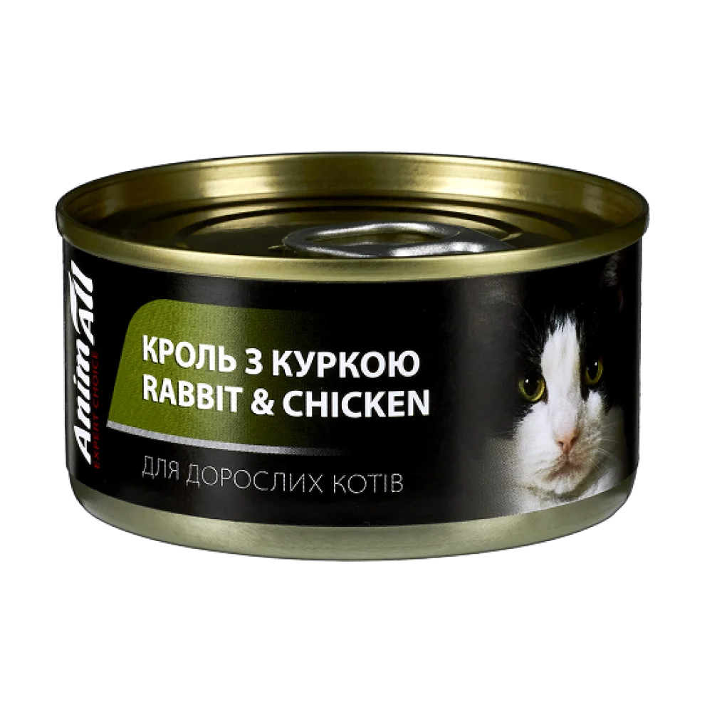 Консерви AnimAll для котів, кролик та куриця, 80 г