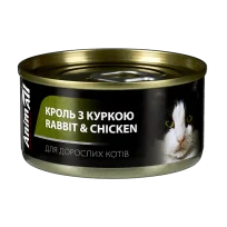 Консерви AnimAll для котів, кролик та куриця, 80 г