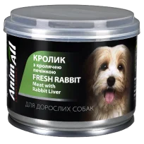 Вологий корм AnimAll для собак, з кролем та кролячою печінкою, 195 г