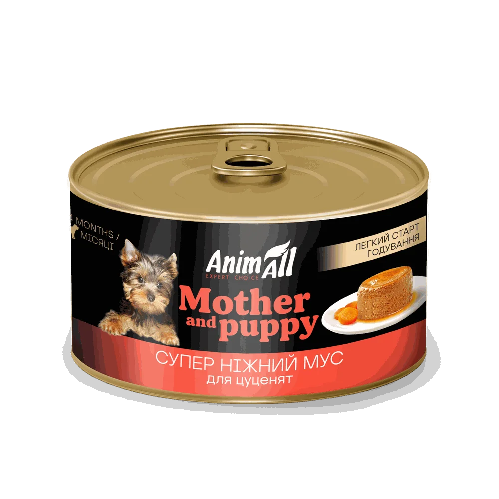 Вологий корм AnimAll легкий старт годування, для собак та цуценят, мус, 195 г