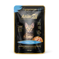 AnimAll вологий корм Пауч для котів Тунець, 80г