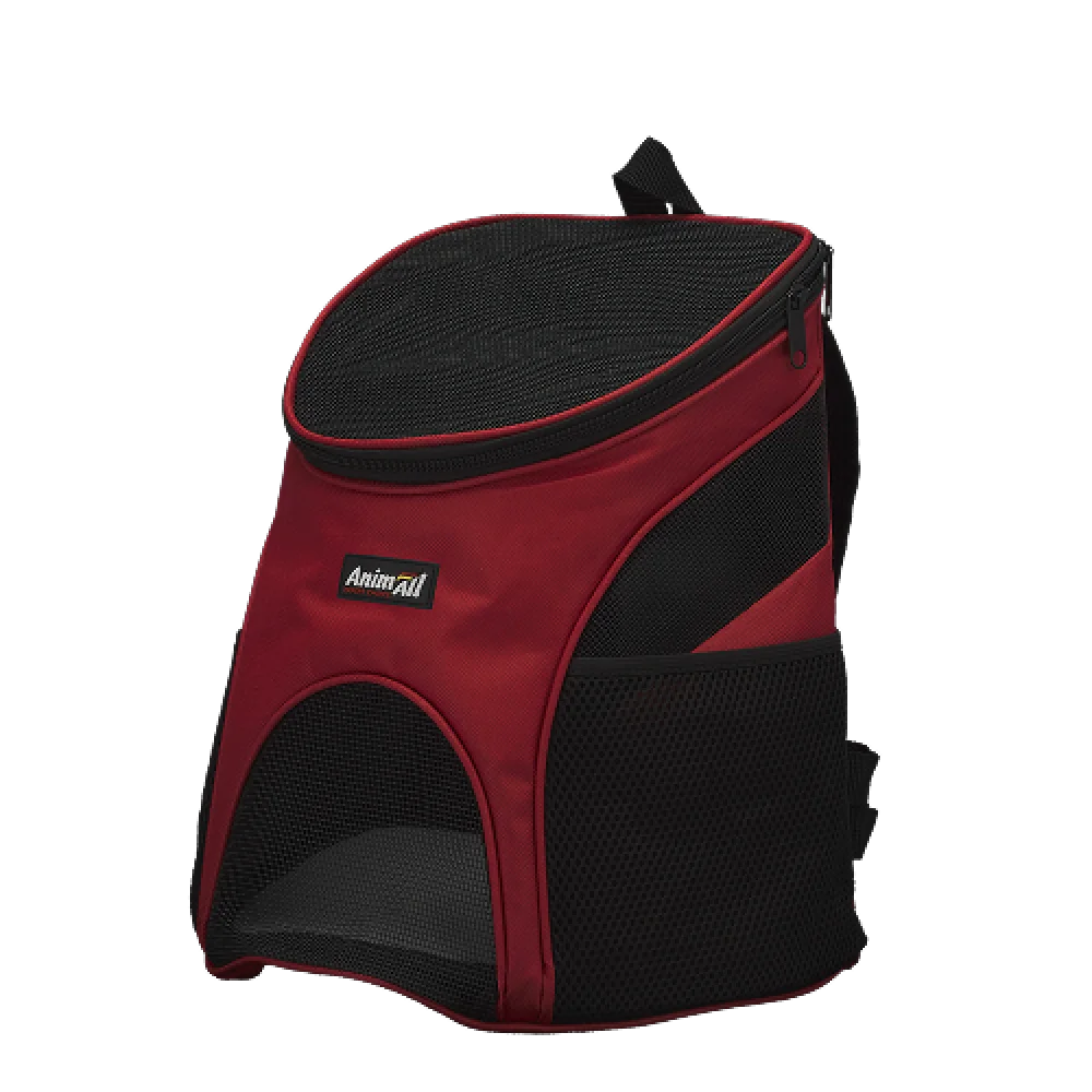 Рюкзак-переноска AnimAll для собак і котів, нейлон, червоний, 31×25×35 см