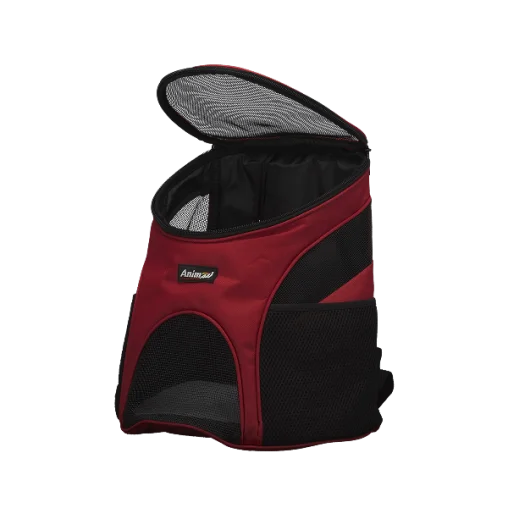 Рюкзак-переноска AnimAll для собак і котів, нейлон, червоний, 31×25×35 см