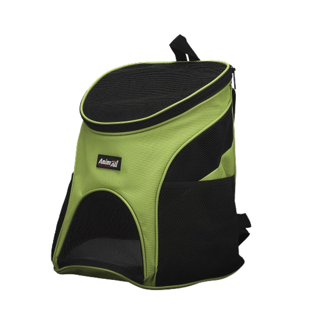 Рюкзак-переноска AnimAll для собак і котів, нейлон, зелений, 31×25×35 см