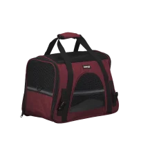 Сумка-переноска AnimAll мʼяка для собак і котів, нейлон, бордо, 48×25×33 см