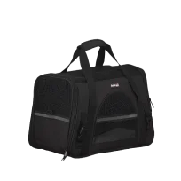 Сумка-переноска AnimAll мʼяка для собак і котів, нейлон, чорна, 48×25×33 см