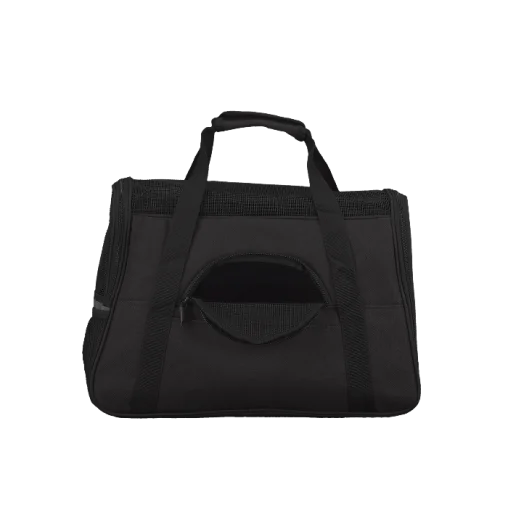 Сумка-переноска AnimAll мʼяка для собак і котів, нейлон, чорна, 48×25×33 см