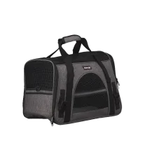 Сумка-переноска AnimAll мʼяка для собак і котів, нейлон, сірий, 48×25×33 см