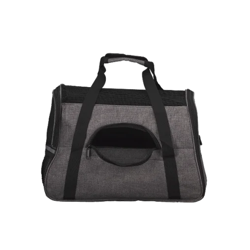 Сумка-переноска AnimAll мʼяка для собак і котів, нейлон, сірий, 48×25×33 см