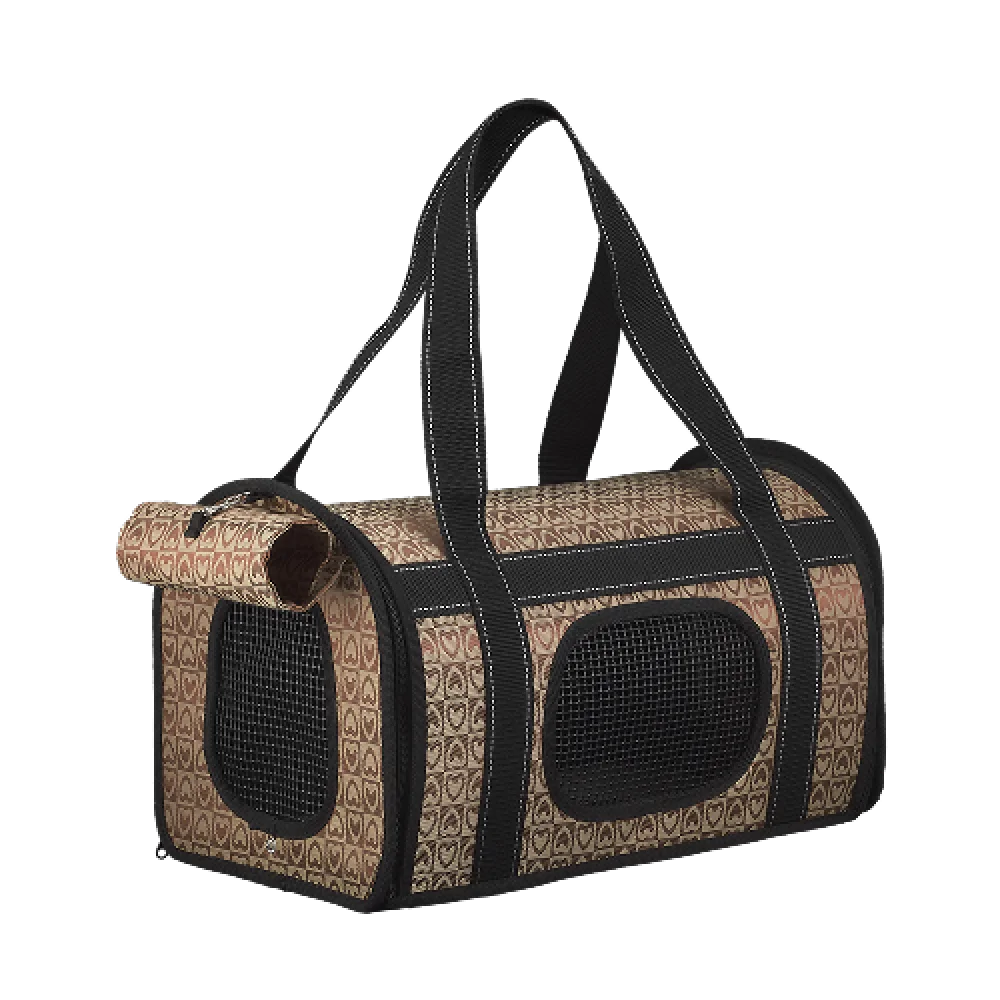 Сумка-переноска AnimAll жорстка для котів та собак дрібних порід, шоколад, 45×25×29 см